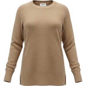 Old Navy Womens Tan Ribbed Knit Raglan Long Sleeve Crew Neck Sweater Medium